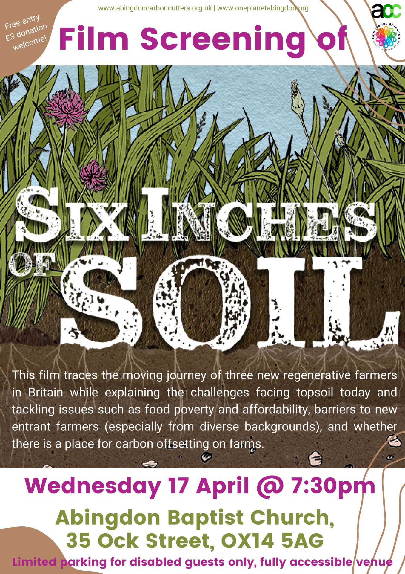 Film screening of 'Six Inches of Soil' @ Abingdon Baptist Church